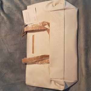 Thirty-One White Basketweave Modern Tote NWT